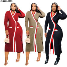 Wholesale Latest Design 2021 Women Casual Winter Clothing Long Cardigan Sweater